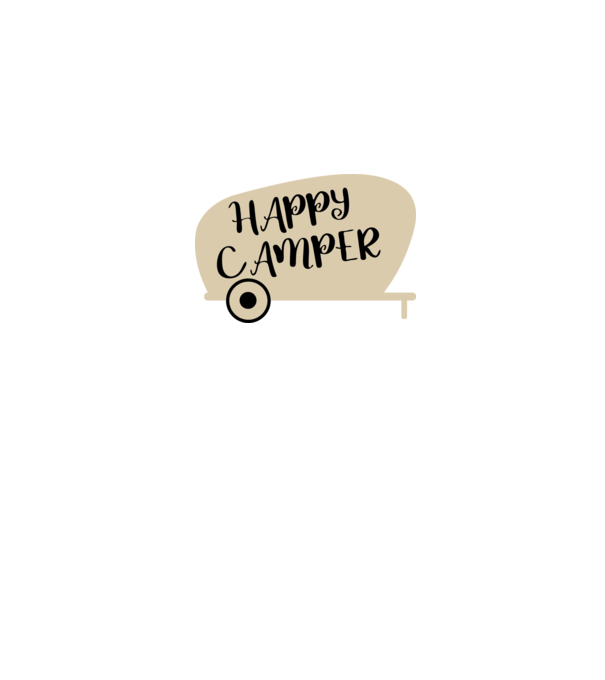 Happy camper text model negru pe tricou
