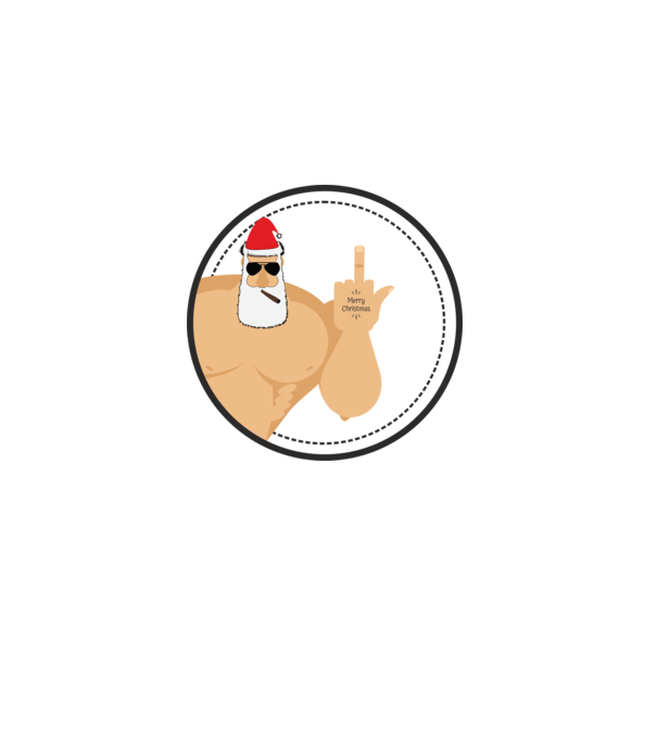 'Merry F''in Xmas' model alb pe tricou