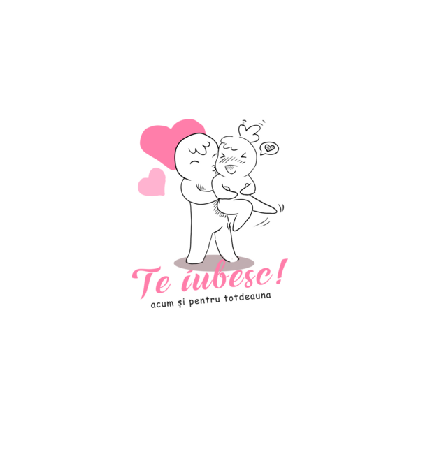te iubesc model alb pe tricou