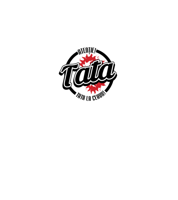 Atenție! Tata la ceaun! model alb pe tricou