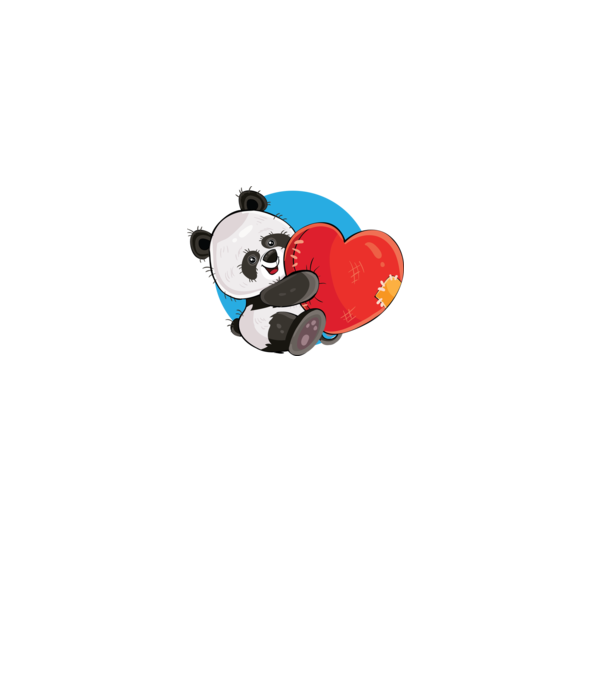Dragoste panda model alb pe tricou