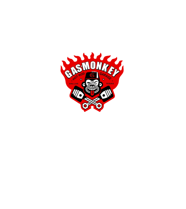 Gas Monkey model alb pe tricou