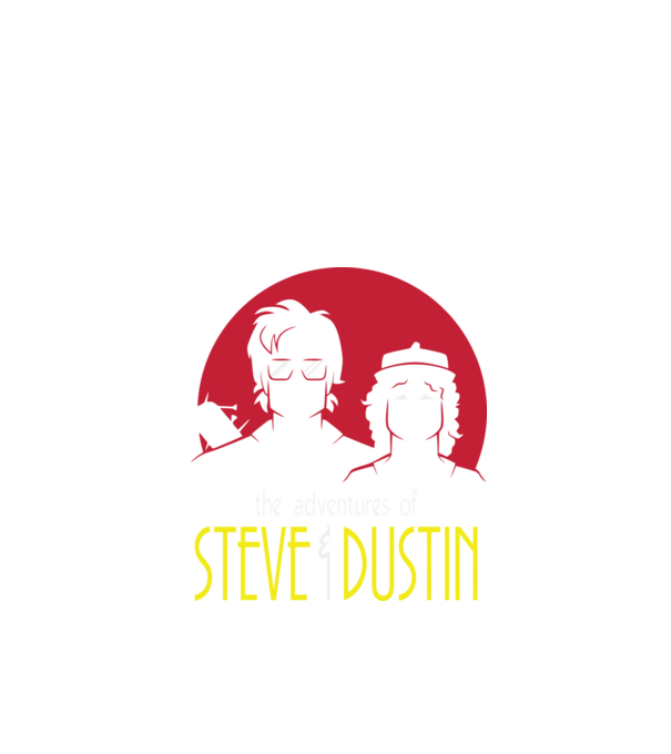 steve and dustin model negru pe tricou