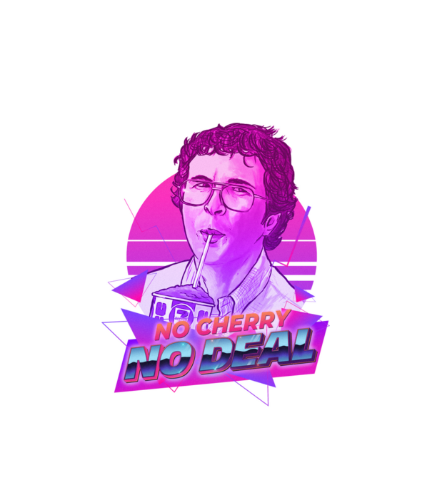 no cherry no deal stranger things model alb pe tricou