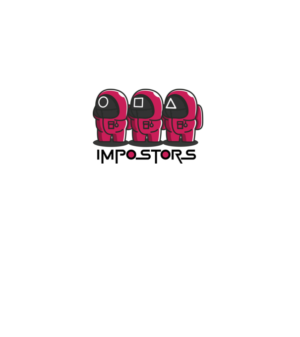 impostors squid game model alb pe tricou