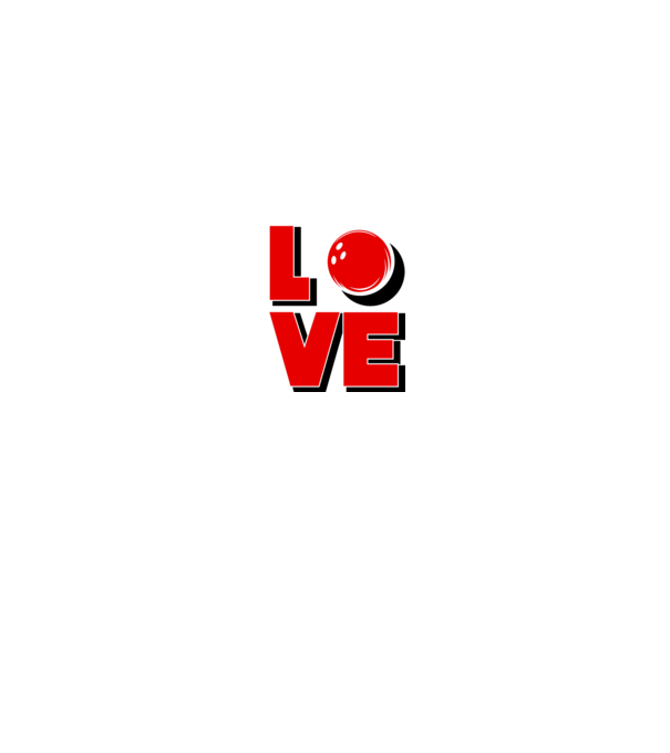 Love bowling model alb/roșu pe tricou