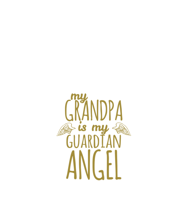 My grandpa is my guardian angel model negru pe tricou