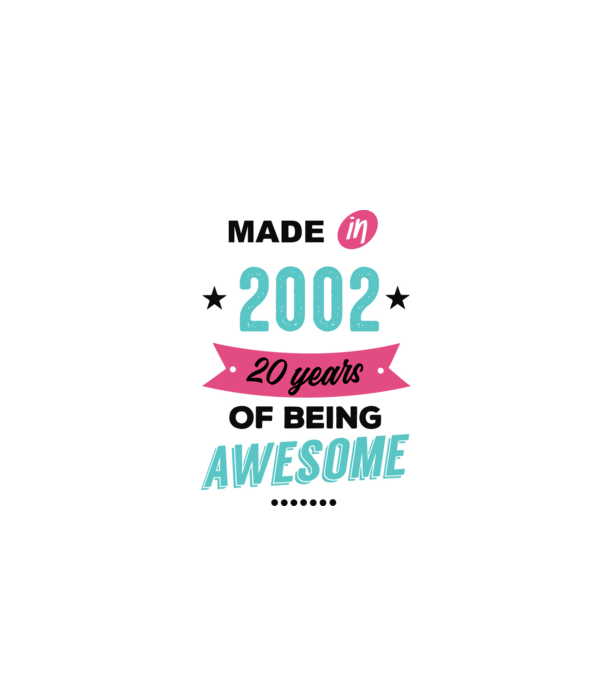 MADE in 2002 model alb pe tricou