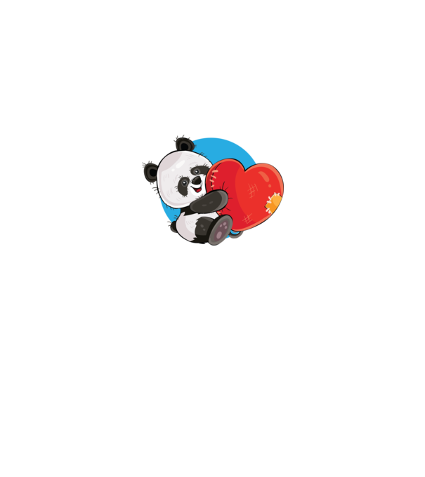 Dragoste panda model alb pe tricou