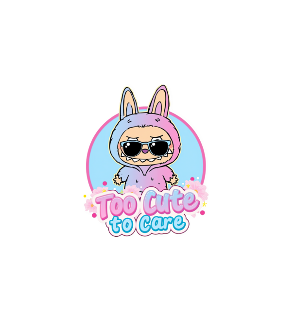 Too cute to care model alb pe tricou