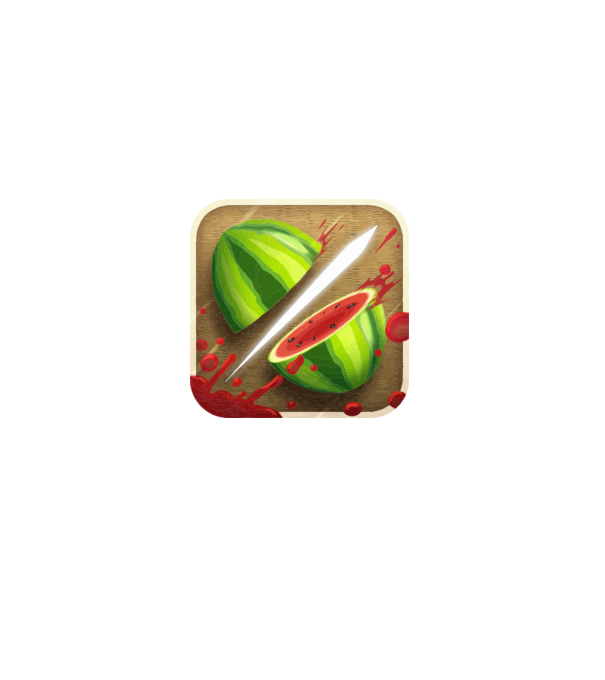 Fruit Ninja Icon model alb pe tricou