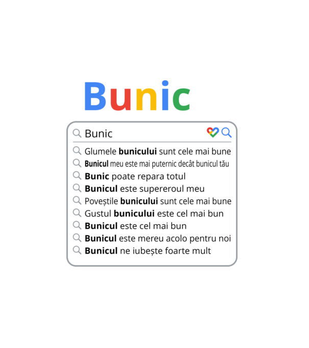 căutare Google Bunic model alb pe tricou