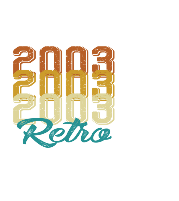 Retro 2003 model alb pe tricou