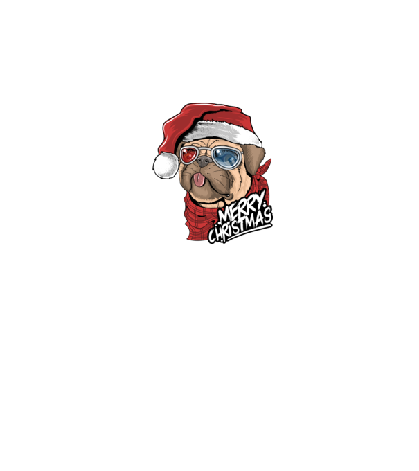 Merry Christmas Mopsz model negru pe tricou
