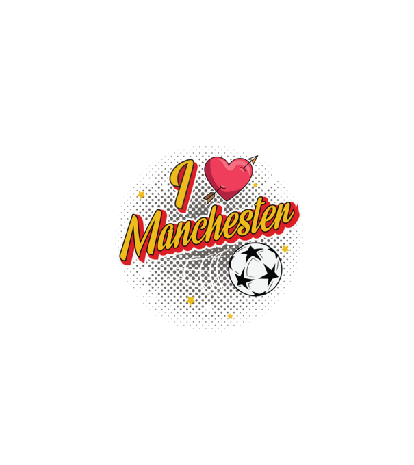 Popart Manchester model negru pe tricou
