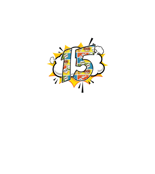 Birthday Comic Number 15 model albastru regal pe tricou