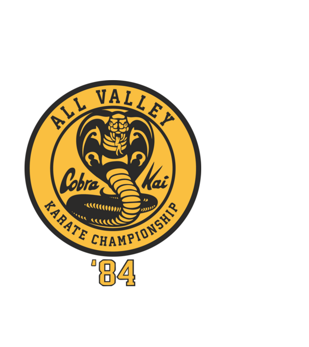 all valley karate cobra kai model negru pe tricou