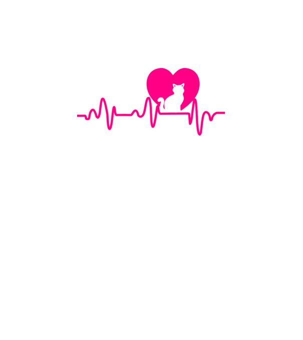 Pisică heartbeat model negru pe tricou