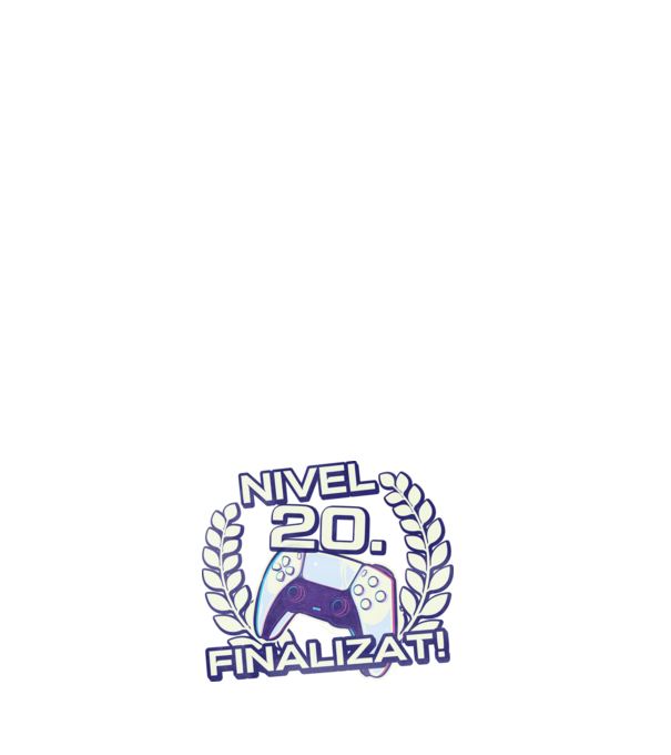 Nivel 20 finalizat! model negru pe tricou