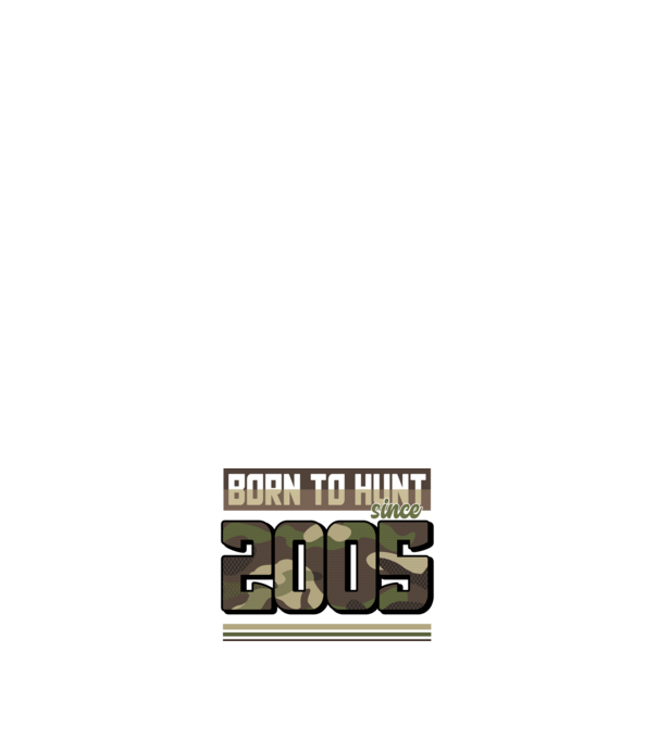 Born to hunt since 2005 model albastru închis pe tricou
