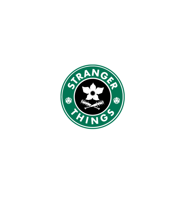 stranger things starbucks model alb/roșu pe tricou