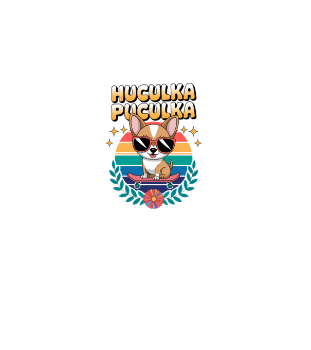 Huculka Puculka Câine 2 model alb pe tricou