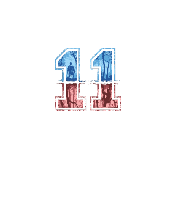 11 eleven stranger things model negru pe tricou
