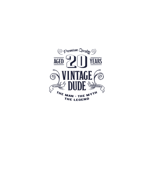 Vintage Dude - 20 model alb pe tricou