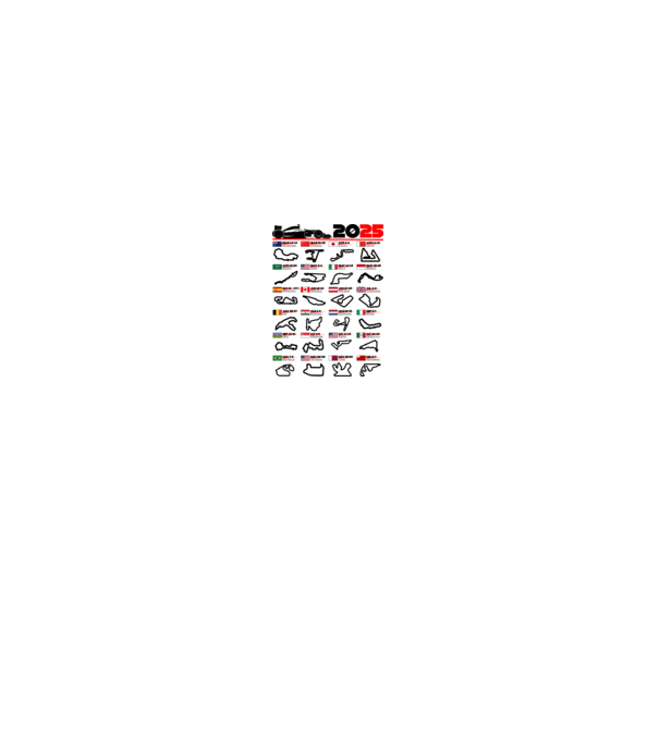 F1 calendar 2025 model gri pe tricou