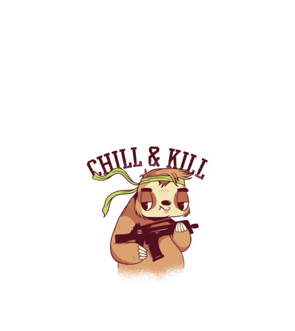 chill and kill model alb pe tricou