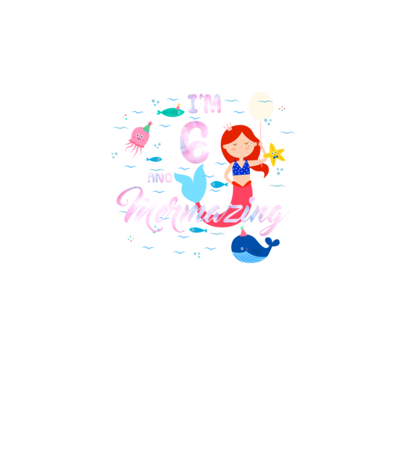 Mermazing Birthday 6 model turcoaz pe tricou