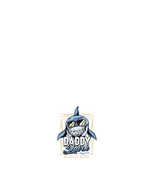 Daddy Shark model albastru închis pe tricou