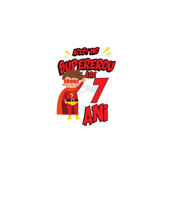 Acest mic supererou are 7 ani model negru pe tricou