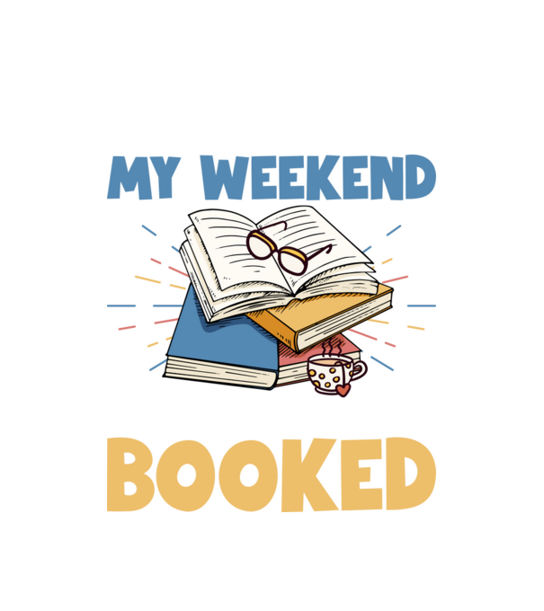 My weekend booked model alb pe tricou