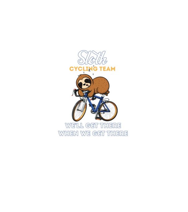 Sloth cycling team model negru pe tricou