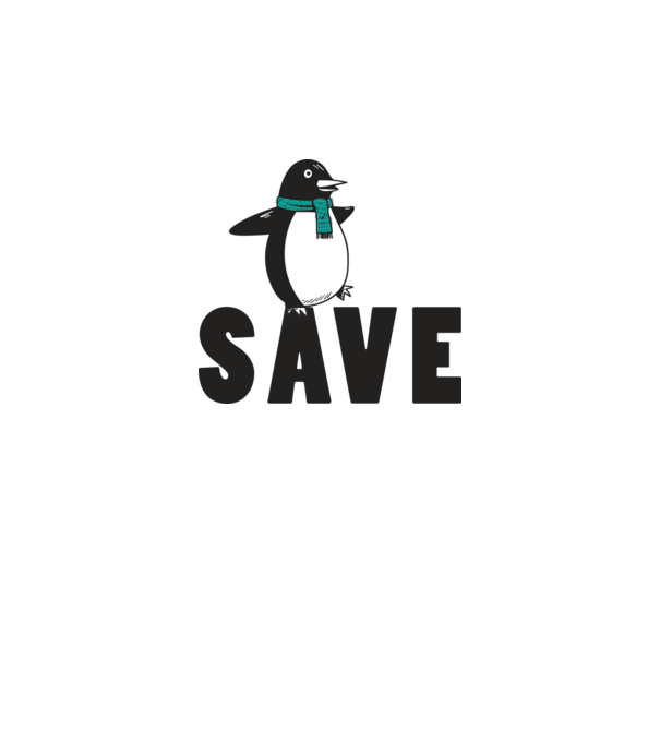 Save penguin model alb pe tricou