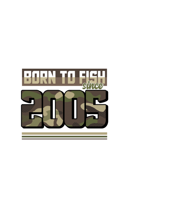 Born to fish since 2005 model alb pe tricou
