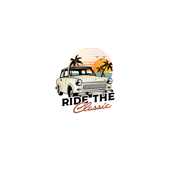 Trabant Ride The Classic model negru pe tricou