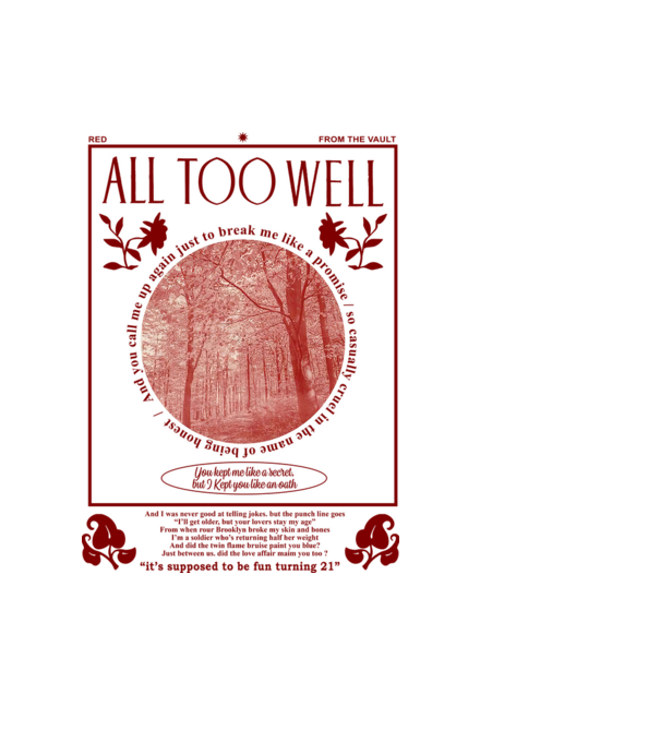 Taylor Swift All too well model albastru deschis pe tricou