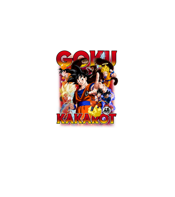 goku dragonball model roșu pe tricou