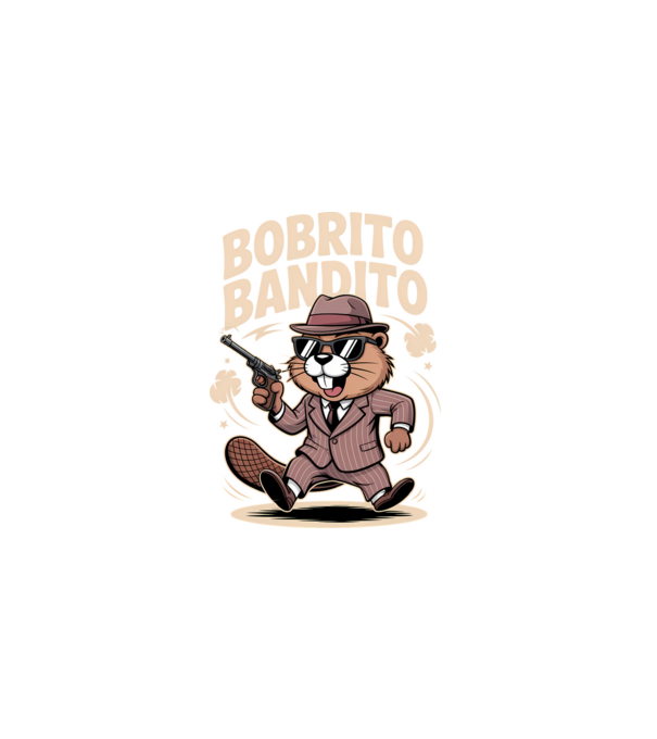 Bobrito Bandito model negru pe tricou