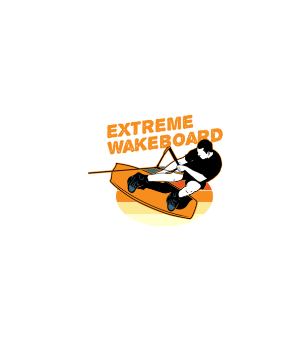 Wakeboard model negru pe tricou