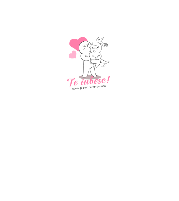 te iubesc model alb pe tricou