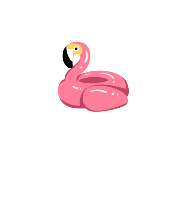 Flamingo colac de înot model alb pe tricou