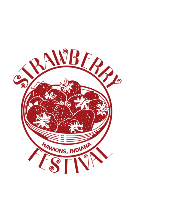 strawberry festival stranger things model negru pe tricou