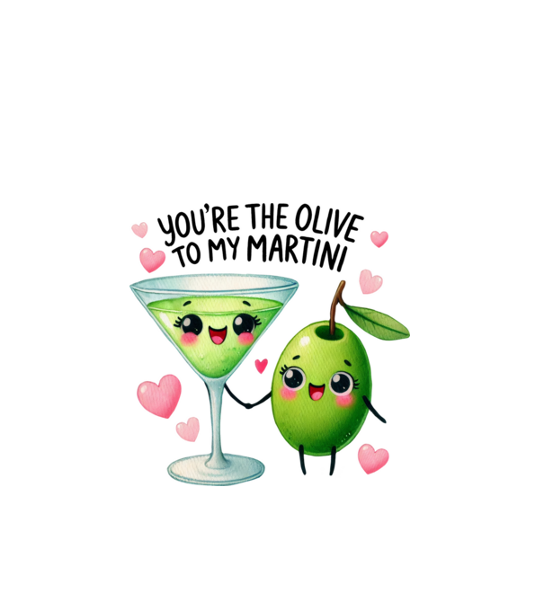 Olive to my Martini model alb pe tricou