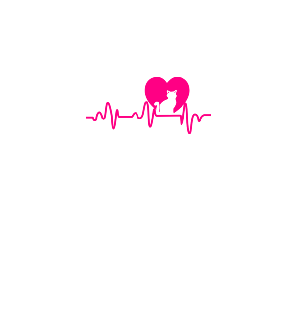 Pisică heartbeat model negru pe tricou