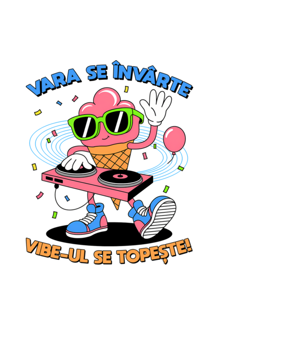Vara se învârte model negru pe tricou