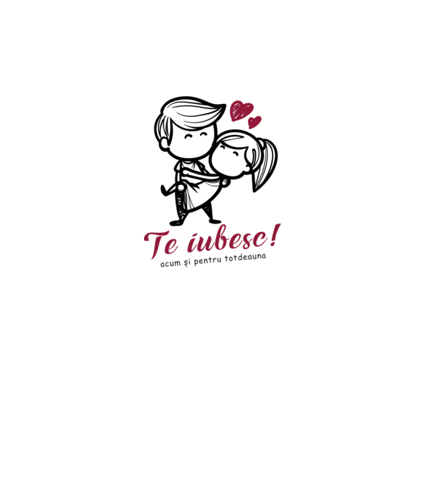 te iubesc! model alb pe tricou
