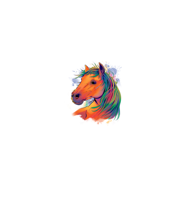 Colorful Horse model alb pe tricou